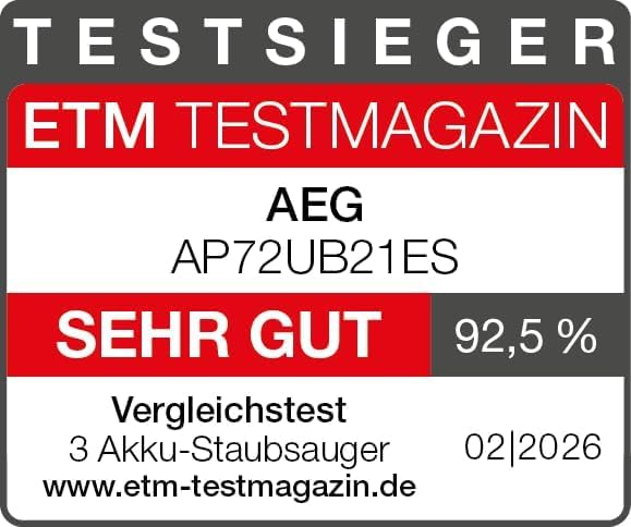 AEG Ultimate 7000 GEN2 Akku Staubsauger, ETM Testsieger, AP72UB21ES
